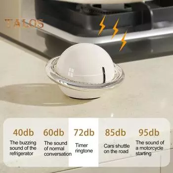 Напоминание об обратном отсчете, вращение на 360 градусов, громкая мелодия звонка, легкий прочный механический кухонный таймер для домашнего использования слоновая кость