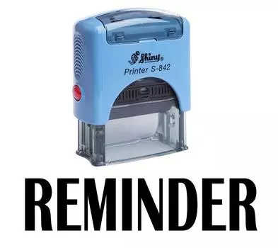 НАПОМИНАНИЕ Self Inking Rubber Stamp Custom Shiny Office Стационарный штамп Impression Area 14 mm x 38 mm чёрный