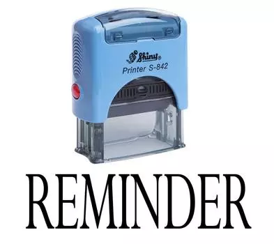 НАПОМИНАНИЕ Self Inking Rubber Stamp Office Стационарная индивидуальная блестящая печать Impression Area 14 mm x 38 mm чёрный