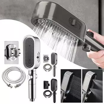 Напорная сменная насадка для душа, прочная, устойчивая к падениям, душевая насадка для душа, аксессуары для ванной комнаты Shower Head чёрный