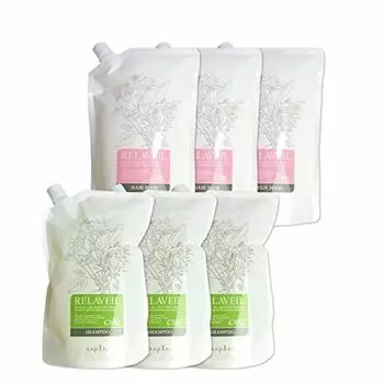 Napra Lilaveil CMC Шампунь 1000 мл x 3 Маска для волос 1000 г x 3 Сменный набор +