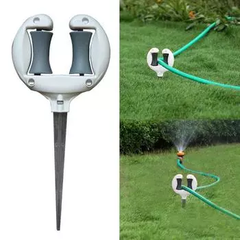 Направляющая для шланга, садовый держатель для шланга с роликами, вставная направляющая для шланга, удерживает шланг вне цветочных клумб, защищает растения для точного полива 1pc белый