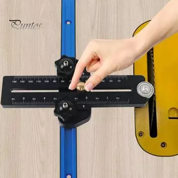 Направляющая направляющая для настольной пилы Ограничитель для направляющей для настольной пилы Нержавеющий, устойчивый к коррозии, высокоточный, компактный, переносной, направляющая для настольной пилы Инструмент для деревообработки чёрный