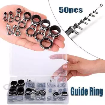 Направляющее кольцо для рыбалки 55 шт. Направляющее кольцо для рыбалки Направляющее кольцо для лодки Рыболовные снасти Направляющее кольцо для удочки 50pcs