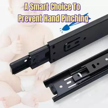 Направляющие для ящиков из холоднокатаной стали с гидравлическим демпфированием, бесшумные направляющие для трехсекционного шкафа, мебельная фурнитура