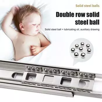 Направляющие выдвижного ящика, трехсекционные, бесшумные, гладкие, направляющие для ящиков из нержавеющей стали 250mm