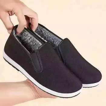 Напрямую от производителя Туфли из ткани Old Beijing Мужские хлопковые нескользящие износостойкие дышащие повседневные рабочие туфли черного цвета с защитой труда 39