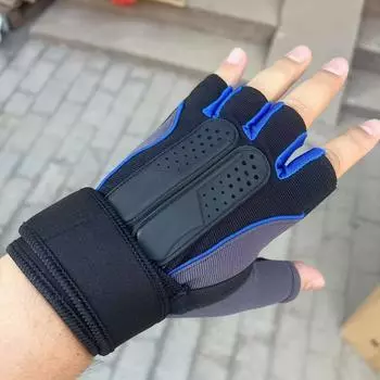 Напульсник фитнес перчатки без пальцев мужские дышащие спортивные упражнения компрессионные износостойкие нескользящие фитнес XL