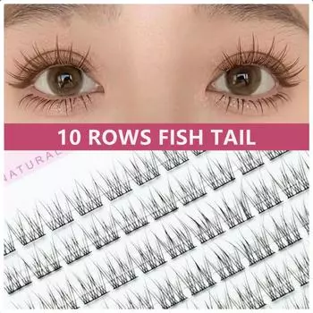 Наращивание ресниц Fish Eyeslash Персональные ресницы Профессиональный макияж Индивидуальная кластерная пересадка Поддельные ресницы Японские накладные ресницы