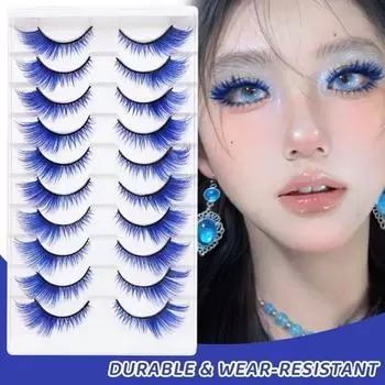 Наращивание ресниц Кошачий глаз Ресницы 10 пар 3D Норковые ресницы Цветные накладные ресницы для женщин розовый