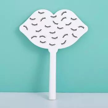 Наращивание ресниц, ручное зеркало для макияжа, зеркало для макияжа в форме губ с ручкой, ручное зеркало, компактные зеркала для спа-салона розовый