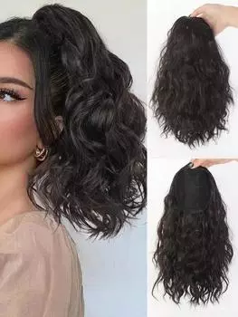 Наращивание волос «конский хвост» 20 дюймов, наращивание волос «конский хвост» для женщин, длинные волнистые синтетические волосы для женщин, ежедневное использование 14inch