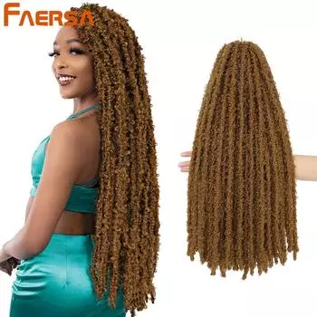 Наращивание волос крючком с бабочками, синтетические для африканских женщин, вьющиеся пряди, афро-женские мягкие завитки, плетение женских волос 24 Inch