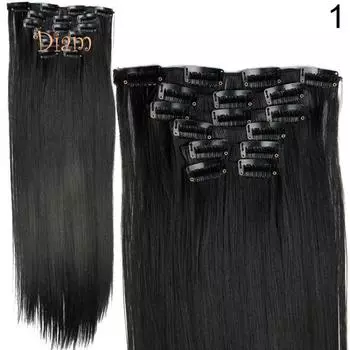 Наращивание волос на клипсе с температурным волокном Diamo, прямой термостойкий парик 6#