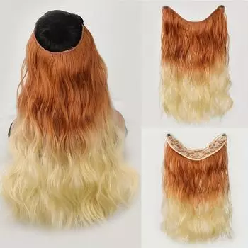 Наращивание волос V-образной формы для женщин — натуральные и мягкие, хорошо сочетаются с вашими собственными волосами, длинные волнистые синтетические пряди от светло-коричневого до кремового цвета