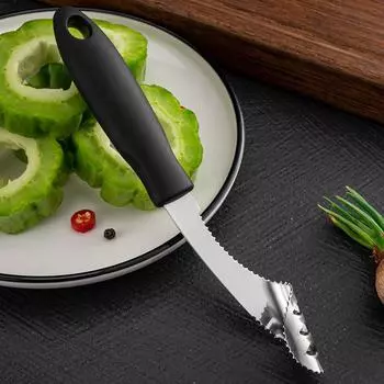 Нарезать перец до сердцевины Бытовая тигровая шкура Зеленый перец Семена Овощерезка Томатный инструмент для удаления сердцевины семян чёрный