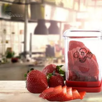 Нарезка для фруктов из нержавеющей стали, компактная, простая в использовании, многофункциональная нижняя нажимная пластина, резак для фруктов, кухонный инструмент красный