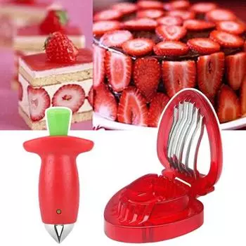 Нарезка для клубники из нержавеющей стали и шелушение клубники, вишневые фрукты, овощи, инструмент для удаления стеблей и листьев клубники, многофункциональное руководство
