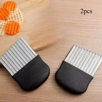 Нарезка картофеля и картофеля фри кухонный артефакт изысканные тонкие ломтики картофеля бытовой рифленый нож нож для картофеля волчий зуб картофель многофункциональный (2pcs)