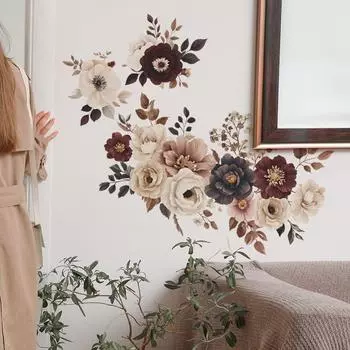 Нарисованные растения цветы спальня гостиная стены ландшафтный дизайн декоративные настенные наклейки 39*90cm/fun-h12