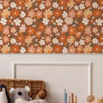 Нарисованные разноцветные цветы DIY спальня гостиная фон украшают декоративные обои 44*100CM/fun-z001