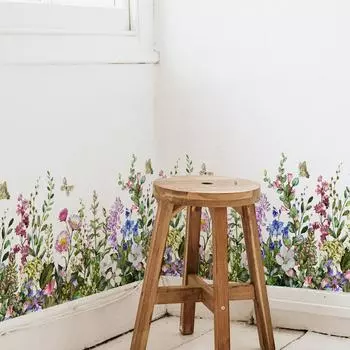 Нарисованные свежие цветы для гостиной, спальни, украшения для дома, настенные наклейки, самоклеящиеся украшения для гостиной