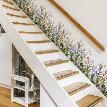 Нарисованные свежие цветы для гостиной, спальни, украшения для дома, настенные наклейки, самоклеящиеся украшения для гостиной