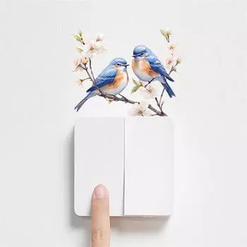 Нарисованные ветки птица спальня гостиная переключатель паста украшение дома украшают настенные наклейки самоклеящиеся наклейки