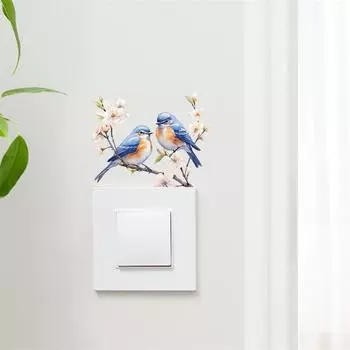 Нарисованные ветки птица спальня гостиная переключатель паста украшение дома украшают настенные наклейки самоклеящиеся наклейки