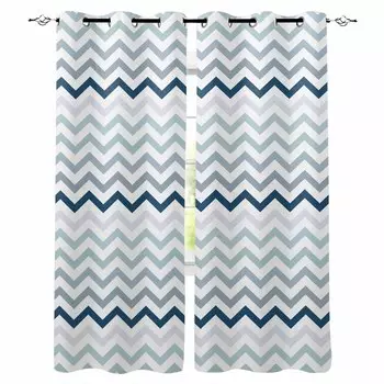 Нарисованные вручную градиентные линии затемняющие шторы для гостиной спальни оконные шторы шторы для кухни W135 x H60cm