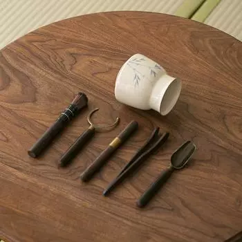 Нарисованный вручную бамбуковый чайный сервиз «Хурма» для чайной церемонии Six Gentlemen Zen Kung Fu Чайный нож Чайная игла Chaze Чайный набор инструментов Чайная утварь Посуда