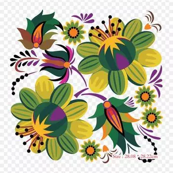 Народная вышивка цветы вышивка цветочный дизайн утюг на теплопередаче печать виниловые нашивки наклейки для одежды DIY аппликации моющиеся нашивки