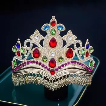 Народный танцевальный головной убор из сплава, корона из листьев, аксессуары для волос, бохо-шоу, сценические аксессуары для волос красный