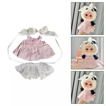 Наряд для куклы 20 см с газовой юбкой и аксессуаром для волос для коллекционеров розовый