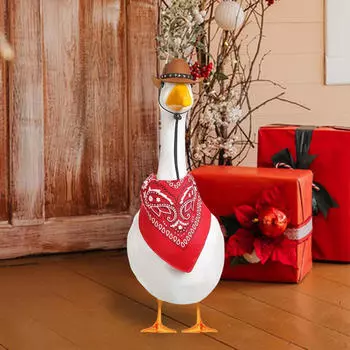 Наряд гуся одежда подарок на новоселье двор статуя костюм шляпа и шарф для дворовой лужайки Brown Hat Red Scarf