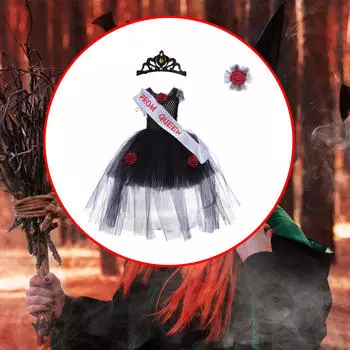 Наряд принцессы для девочек с аксессуарами и событиями XXL чёрный