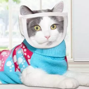 Наряд против лизания, креативный, против укуса кошки, против трещин, прозрачный, для ухода за мордой, для домашних животных M