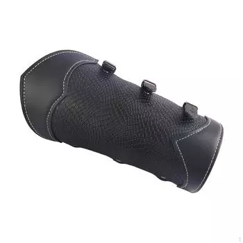 Наручи средневекового костюма рыцаря из натуральной кожи с замысловатым дизайном - регулируемые чёрный