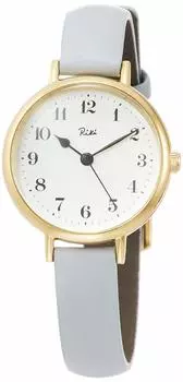 Наручные часы Riki с арабскими цифрами, белый циферблат, изогнутый хардлекс, белый фиолетовый ремешок из телячьей кожи, серый цвет AKQK446 [Seiko Watch] Marine Clock женские