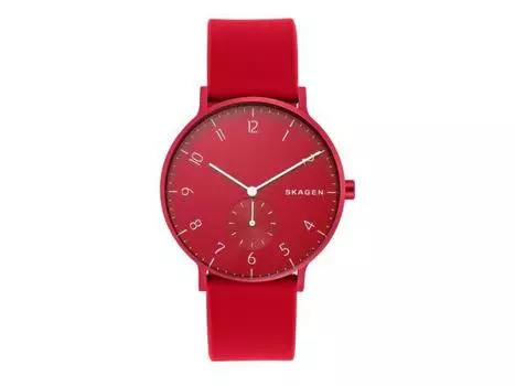 Наручные часы Scagen AAREN SKW6512 Красный алюминиевый корпус Аналоговый силиконовый ремешок НОВИНКА