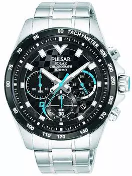 Наручные часы Seiko SEIKO PULSAR с хронографом на солнечной батарее PZ5105X1, салфетка из микрофибры 13 x 13 см в комплекте [Набор товаров] [Pulsar] и [предмет]