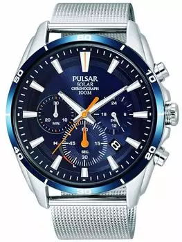 Наручные часы Seiko SEIKO PULSAR с хронографом на солнечной батарее PZ5085X1 салфетка из микрофибры 13 x 13 см в комплекте [Набор товаров] [Pulsar] и [предмет]