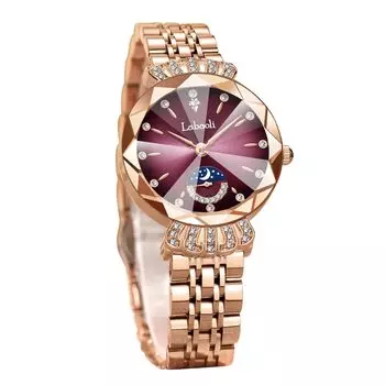 Наручные кварцевые простые двухдверные нержавеющая сталь подарок на день рождения для часов в золотом корпусе красные женские часы, брендовые, милые, стильные,