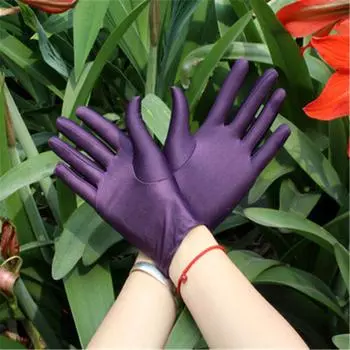 Наручные перчатки из гладкого атласа для вечернего платья, выпускного вечера, свадьбы One Size чёрный