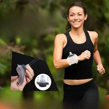 Наручный чайник для бега на открытом воздухе, увлажняющий портативный чайник для марафона с чашкой воды, велосипедный спортивный чайник чёрный