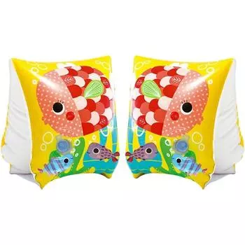 Нарукавники для плавания, 1 пара нарукавников для плавания, безопасное мультяшное средство для плавания, красивое и интересное, надувные нарукавники для детей 3-6 лет, бассейн 23*15cm жёлтый