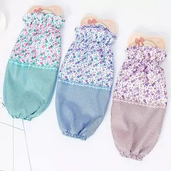 Нарукавники с цветочным рисунком в полоску случайного цвета, кухонные принадлежности для работы по дому, нарукавники 1 пара, противообрастающий, маслостойкий полиэстер