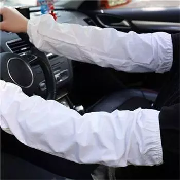 Нарукавники с защитой от обрастания 38*17 см, однотонные, кухонные, для выпечки, для уборки дома белый