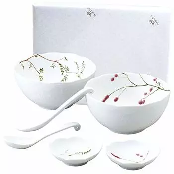 NARUMI 40912-33086AZ Набор мисок для риса, зеленый, цветочный узор, набор из 2 узоров, милый, 6 предметов, миска, свадебный подарок, набор столовых приборов, можно разогревать в микроволновой печи, M