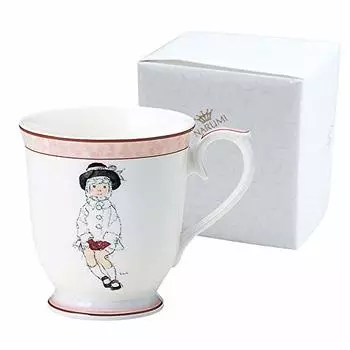 Narumi 50673-2635AZ Mug, Girl with Dark Brown Hat, Chihiro Iwasaki, 9.8 fl oz (290 cc), Brown, Pink, Cute, Wedding Gift, Microwave Safe, Dishwasher Sa